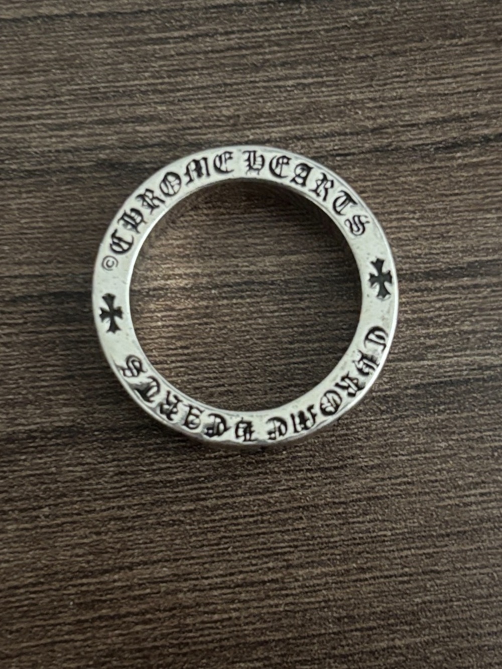 Silver-Tone Chrome hearts eternity ring Size 10